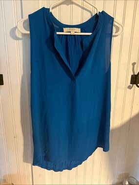 LOFT Sleeveless Split-V Neck Camisole in Cobalt Blue